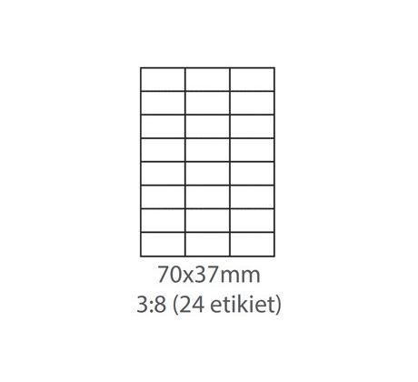 etikety samolepiace 70x37 univerzálne biele 24ks/A4 (100 listov A4/bal.) (ECO-07003700)