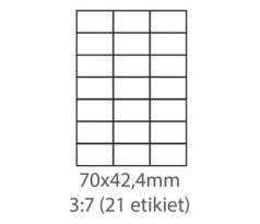 etikety ECODATA Samolepiace 70x42,3 univerzálne biele 21ks/A4 (100 listov A4/bal.) (ECO-07004200)