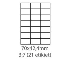 etikety Samolepiace 70x42,3 univerzálne biele 21ks/A4 (100 listov A4/bal.) (ECO-07004200)