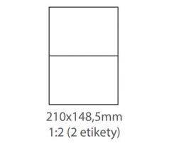 etikety samolepiace 210x148 univerzálne biele 2ks/A4 (100 listov A4/bal.) (ECO-21014800)