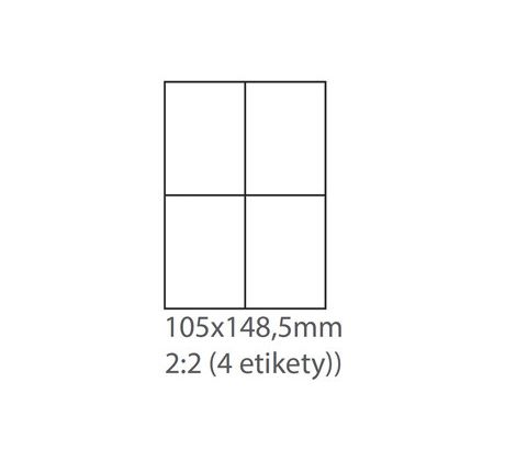 etikety ECODATA Samolepiace 105x148 univerzálne biele (1000 listov A4/bal.) (ECO-10514800F)