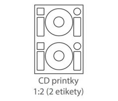 etikety Samolepiace 2xCD-KRUH univerzálne biele 2ks/A4 (100 listov A4/bal.) (ECO-2CD-KRUH-100)