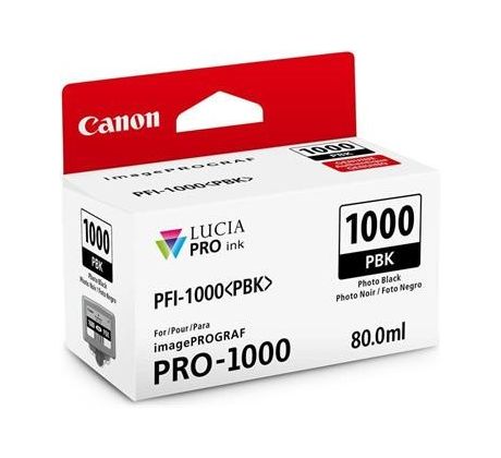 kazeta CANON PFI-1000PBK Photo Black iPF PRO-1000 (80 ml) (0546C001)