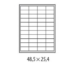 Etikety univerzálne 48,5x25,4mm Etibox A4 100 hárkov