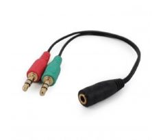 3.5 mm 4-pin socket to 2 x 3.5 mm stereo plug adapter cable, black (CCA-418)