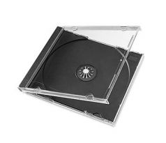 Obal na 1CD 100ks/balenie,  priehľadný s čiernym trayom, 10,4mm (CD1-B/100BT)