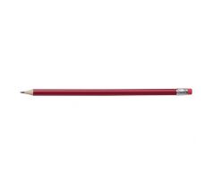 Drevená ceruzka s gumou, červená