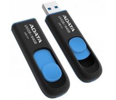 USB kľúč ADATA DashDrive™ Series UV128 128GB USB 3.0 flashdisk, výsuvný, čierny+modra (AUV128-128G-RBE)