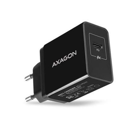 univerzálna USB nabíjačka Axagon ACU-PD22, 1x USB Typ C, 22W max. 3A, čierna PD3.0/QC3.0/AFC/FCP/Apple (ACU-PD22)