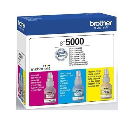 atramentová náplň BROTHER BT-5000 C/M/Y Pack DCP-T300/T500W/T700W 3x (5000 str.) (BT5000CLVAL)