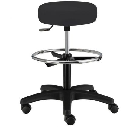 Pracovná stolička NOPA polyuretánová, čierna s aretačným kruhom