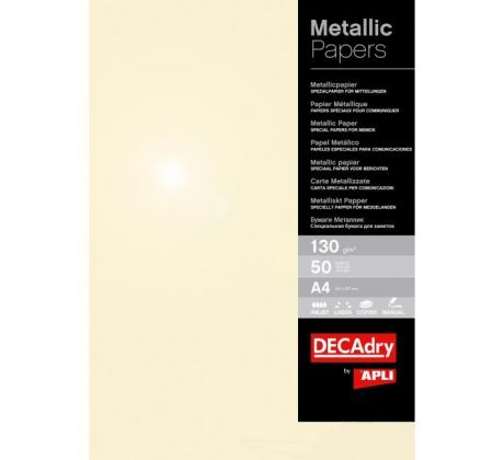Metalický papier APLI A4 šampanské, 130g, 50 hárkov