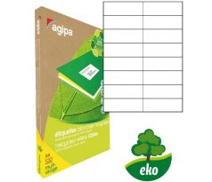 Etikety univerzálne recyklované 105x37mm Agipa A4 100 hárkov