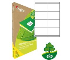 Etikety univerzálne recyklované 105x70mm Agipa A4 100 hárkov