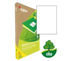 Etikety univerzálne recyklované 210x297mm Agipa A4 100 hárkov