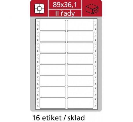 Etikety tabelačné 89x36,1mm APLI 2 radové