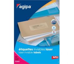 Etikety polyesterové priehľadné 210x297mm Agipa A4 laser 100 hárkov