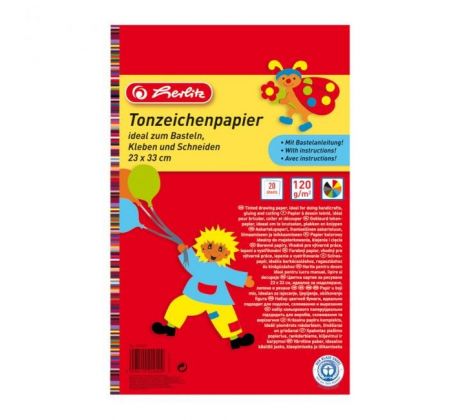 Farebný papier Herlitz 20 listov 33x23cm lep.blok 120g