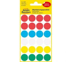 Etikety kruhové 18mm Avery mix farieb