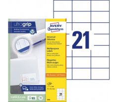 Etikety univerzálne 70x42,3mm Avery A4 100 hárkov