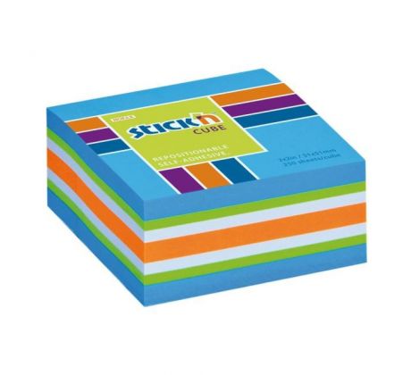 Samolepiaci bloček mini, 51x51 mm, modrý mix