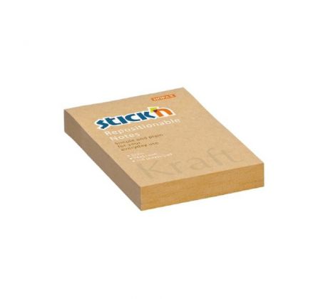 Samolepiaci bloček Kraft, 76x51 mm, prírodná hnedá