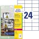 DARČEK - Etikety polyesterové veľmi odolné 70x37mm Avery A4 biele 20 hárkov  - Objednaj 1 ks a dostaneš darček 1 ks Raffaello dezert 150 g ( Platí do 30.6.2025)