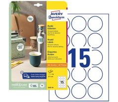 Etikety univerzálne kruhové 51mm Avery A4 10 hárkov