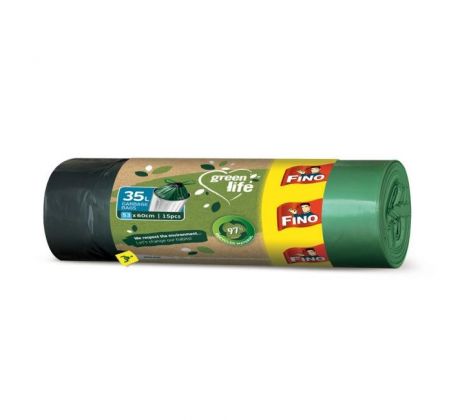 Vrecia zaťahovacie FINO Green Life Easy 35 ℓ, 22 mic., 53 x 60 cm (15 ks)