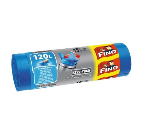 Vrecia zaväzovacie FINO Easy pack 120 ℓ, 22 mic., 70 x 102 cm, modré (15 ks)