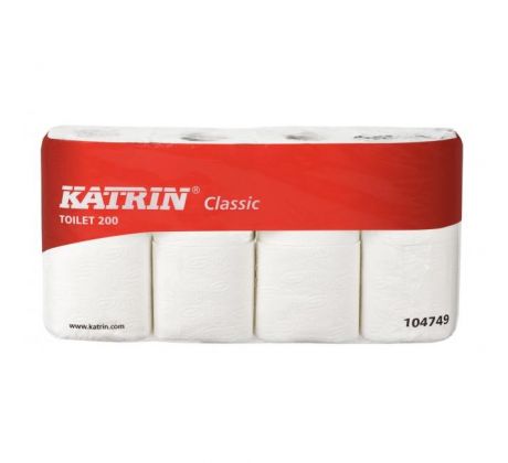 Toaletný papier 2-vrstvový KATRIN Classic Toilet 200, návin 23 m (8 ks)