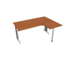 Pracovný stôl Cross, ergo, ľavý, 160x75,5x120 cm, čerešňa/kov