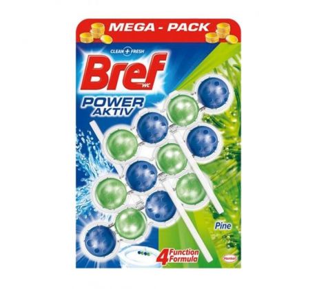 Bref Power Aktiv WC závesný blok tuhý 3 x 50 g Borovica