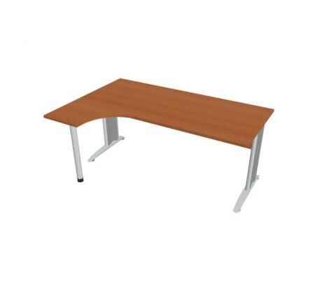 Pracovný stôl Cross, ergo, pravý, 180x75,5x120 cm, čerešňa/kov