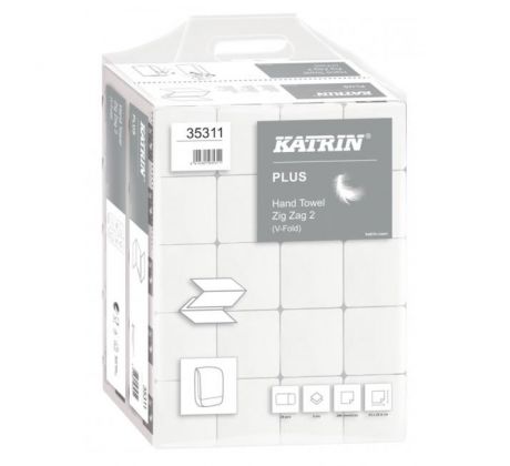 Papierové utierky skladané ZZ 2-vrstvove KATRIN Plus super Handy pack biele (20 bal.)