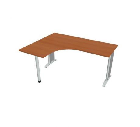 Pracovný stôl Flex, ergo, pravý, 160x75,5x120 (60x60) cm, čerešňa/kov