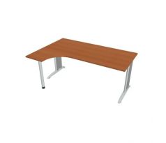 Pracovný stôl Flex, ergo, pravý, 180x75,5x120 (40x80) cm, čerešňa/kov