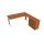 Pracovný stôl Flex, ergo, ľavý, 180x75,5x200,0 (80x40) cm, čerešňa/kov