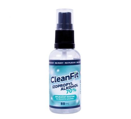 CleanFit alkoholový roztok IZOPROPYLALKOHOL 70% s rozprašovačom 50 ml