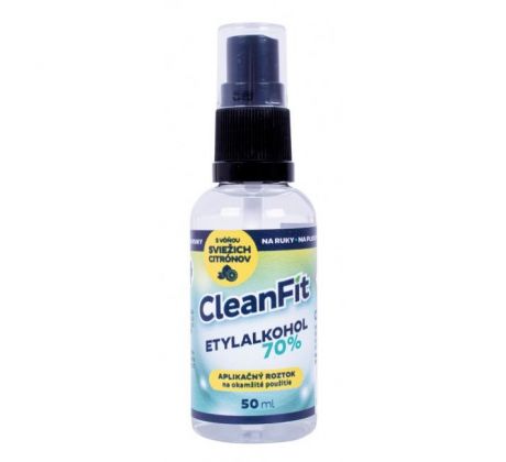 CleanFit dezinfekčný roztok Etylakohol 70% citrus s rozprašovačom 50 ml