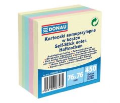 Samolepiaci bloček DONAU 5 pastelových farieb 76x76mm 450l
