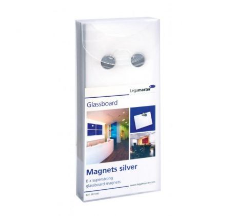 Magnety extra silné na sklenené tabule, valček 12 mm, 6 ks