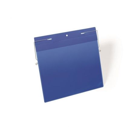 Závesné vrecko s drôteným vešiakom na šírku A4 50ks modré