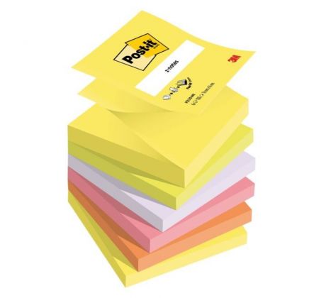 Samolepiaci Z-bloček Post-it, 76x76 mm, neónové farby, 6 bločkov po 100 lístkov