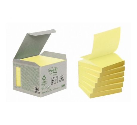 Samolepiace Z-Bločky Post-it recyklované, 76x76 mm, žlté