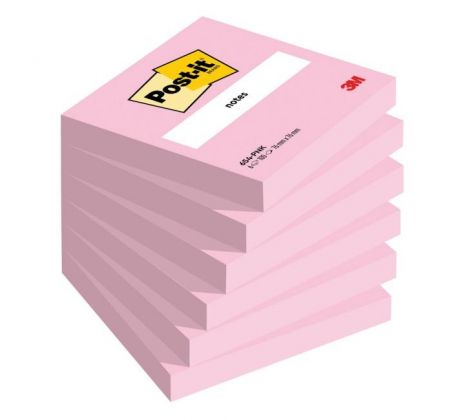 Samolepiaci bloček Post-it 76x76 ružový 6 x 100 lístkov