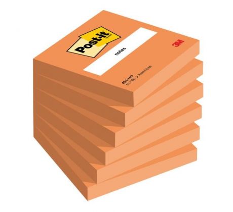 Bloček Post-it 76x76 oranžový 6 x 100 lístkov