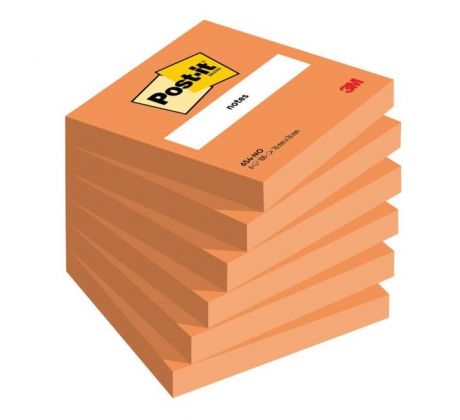 Samolepiaci bloček Post-it 76x76 oranžový 6 x 100 lístkov