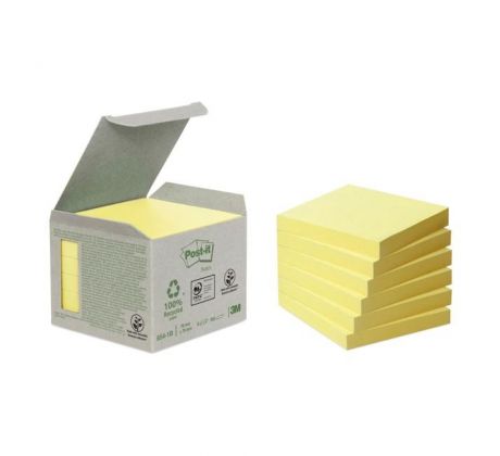 Samolepiaci bloček Post-it recyklované, 76x76 mm, žlté