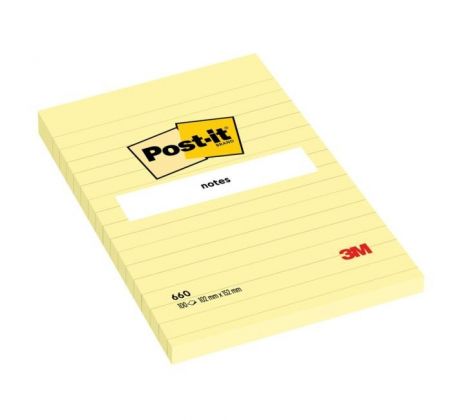 Samolepiaci bloček Post-it 102x152 žltý linajkový